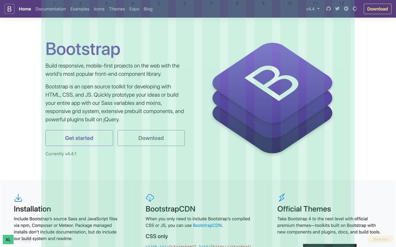 Bootstrap Grid Overlay - non-fluid container