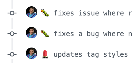 Gitmoji example commits