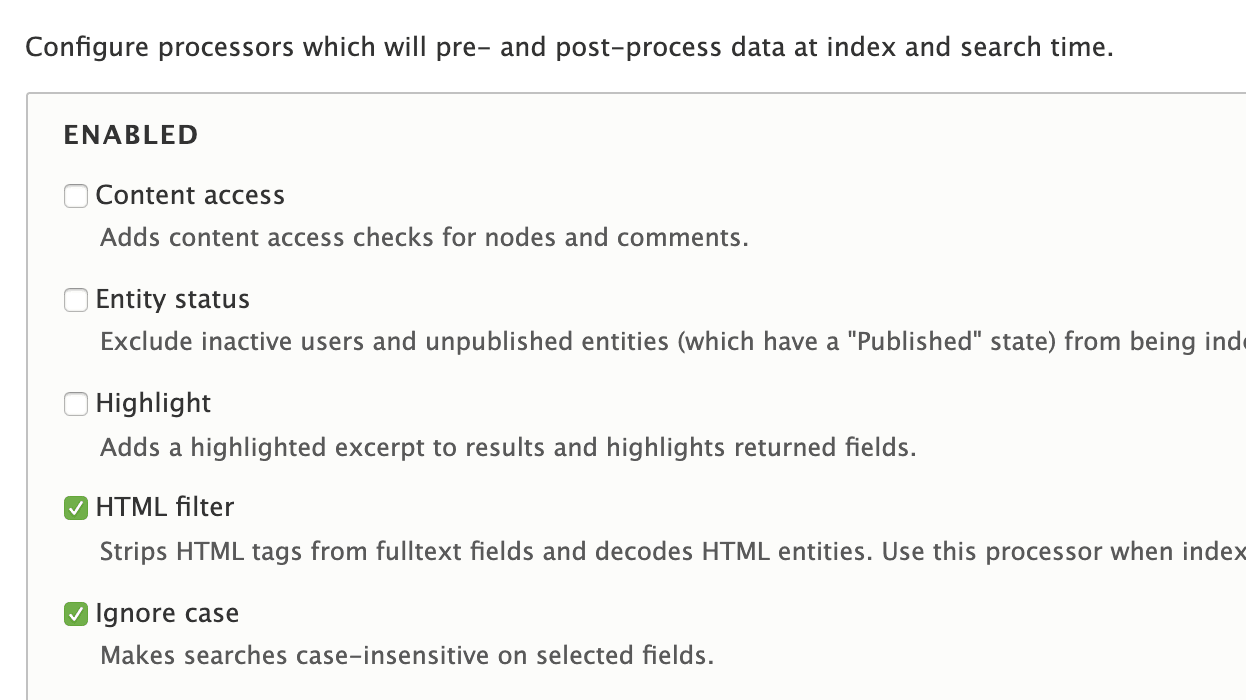 enable filters