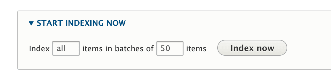 start indexing