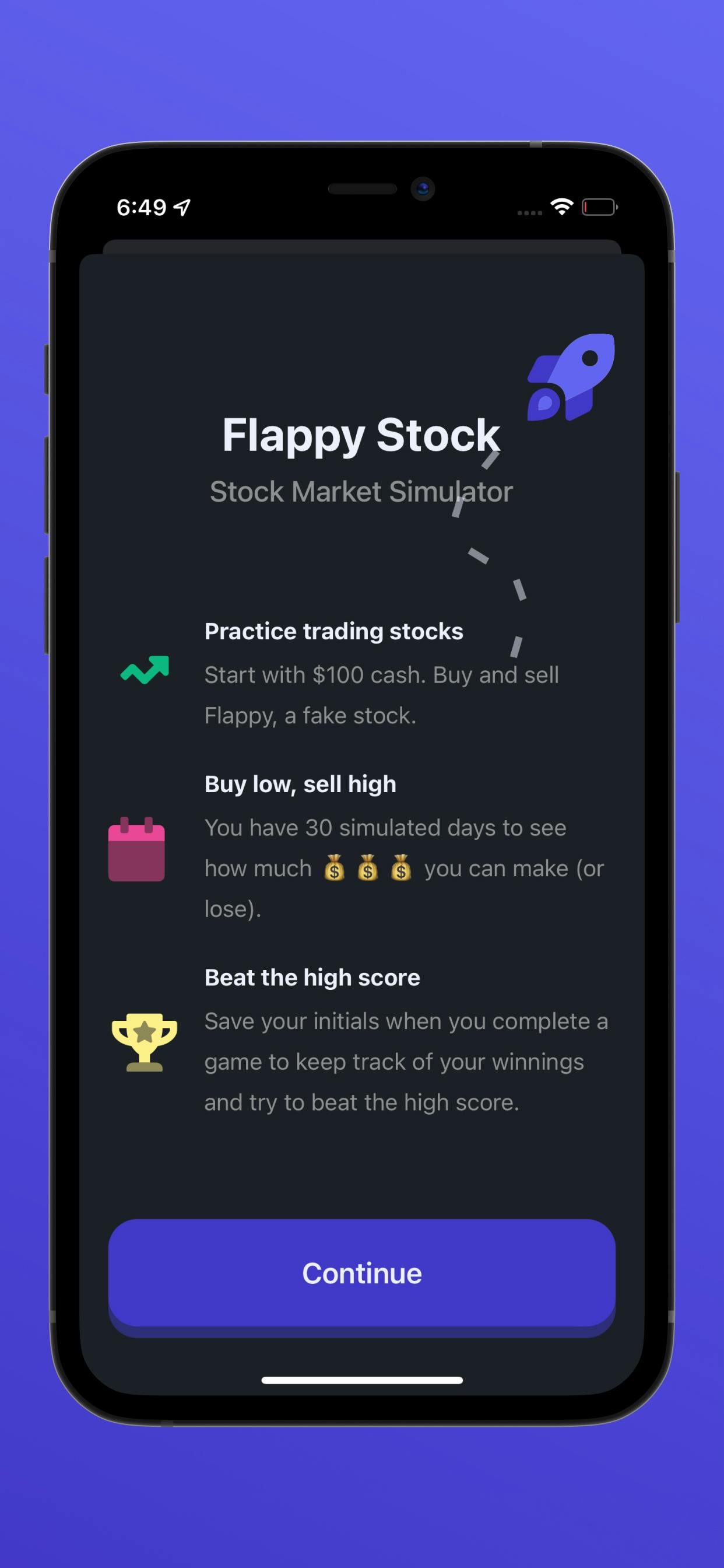Flappy Stock app store screenshot #1